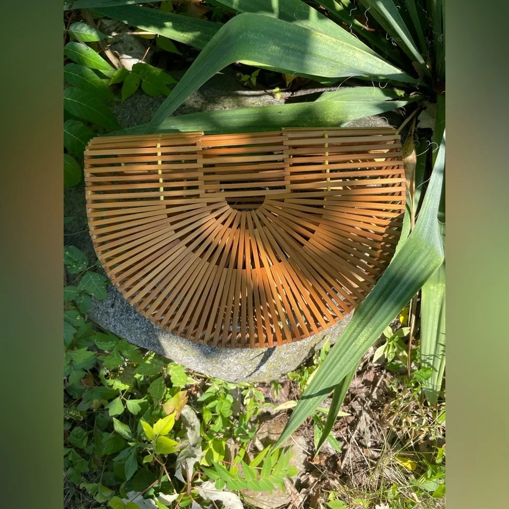 Vintage Bamboo Half-Moon Cage Bag - Picture 15 of 16